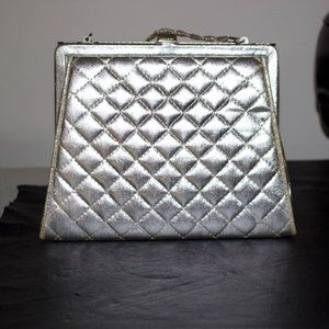 Vintage HL Harry Levine Silversilver  Quilted Handbag